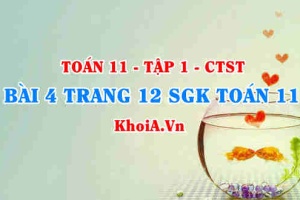 Bài 4 trang 12 SGK Toán 11 Tập 1 Chân trời sáng tạo